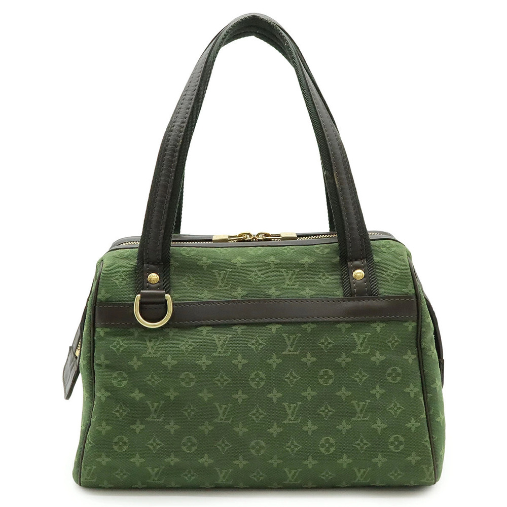 LOUIS VUITTON Monogram Josephine Handbag Canvas Leather Khaki Green